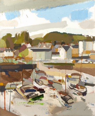 Lot 123 - Michael Hutchings (1918-2020) 'Harbour scene',...