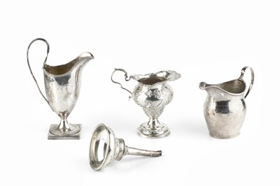 Lot 417 - A Georgian silver wine funnel, with reeded...