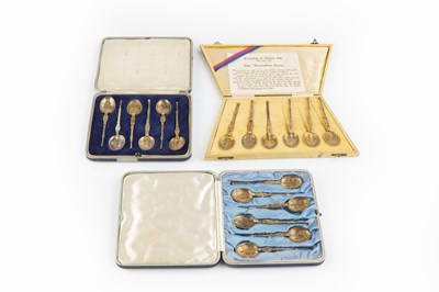 Lot 427 - A set of six silver-gilt coronation anointing...