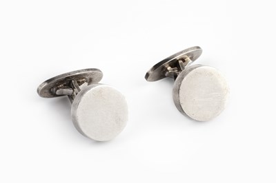 Lot 130 - A pair of cufflinks by Georg Jensen, with...