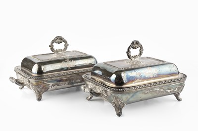 Lot 364 - A pair of mid 19th century silver plated twin...