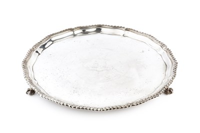 Lot 490 - A George V silver salver, with shaped and...