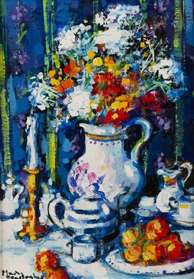 Lot 25 - Mary Gallagher (b.1953) Still life signed...