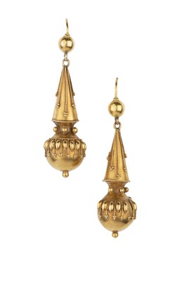 Lot 26 - A pair of Victorian Archaeological Revival ear...