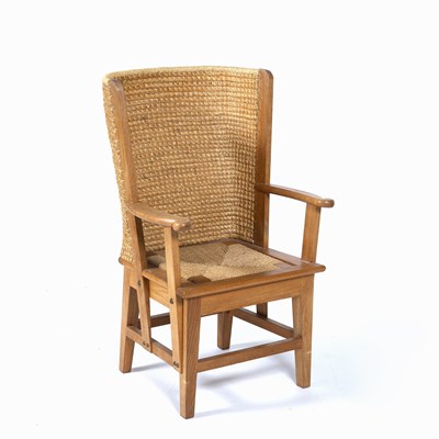 Lot 88 - Child's Orkney chair oak frame with woven...