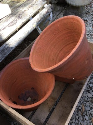 Lot 705 - Three large flower pot, 32cm diameter together...