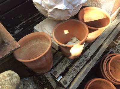 Lot 705 - Three large flower pot, 32cm diameter together...