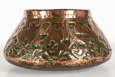 Lot 448 - A Middle Eastern embossed copper bowl...