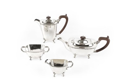 Lot 509 - A silver four piece tea service, with Celtic...