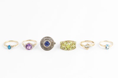 Lot 217 - A collection of dress rings, comprising a...