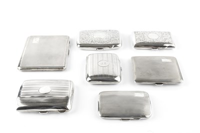 Lot 511 - A collection of seven various silver cigarette...