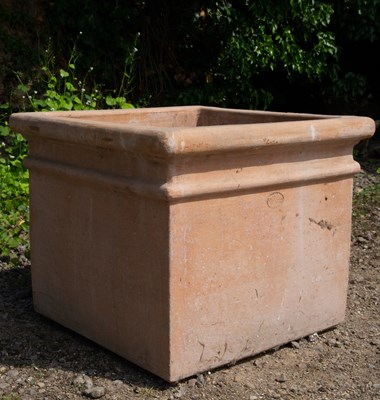 Lot 722 - A Cretan terracotta square planter, 62cm wide...