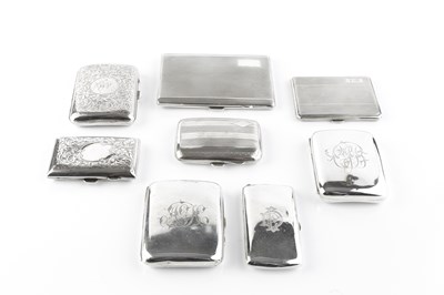 Lot 512 - A collection of eight various silver cigarette...