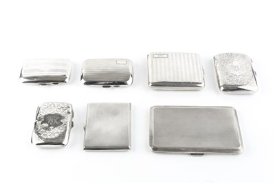 Lot 513 - A collection of seven various silver cigarette...