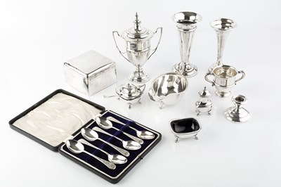 Lot 542 - A collection of assorted silver, comprising a...