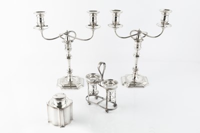 Lot 543 - A pair of late Victorian silver plated twin...