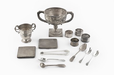 Lot 528 - A collection of silver, comprising a twin...