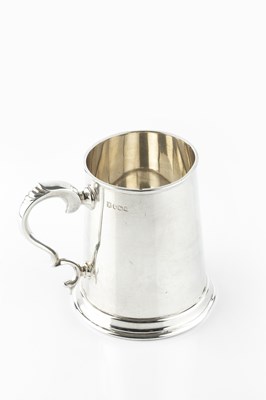 Lot 547 - A silver pint mug, of plain tapered form, with...