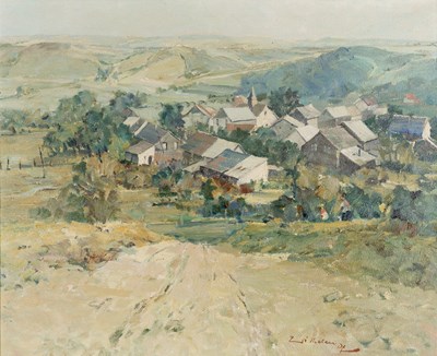 Lot 302 - Wilhelm Thelen (1917-1985) Village scene...