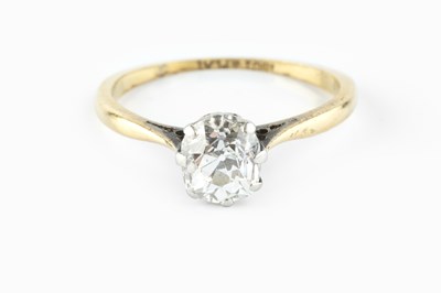 Lot 107 - A diamond single stone ring, the...