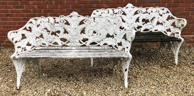 Lot 725 - A pair of white painted Coalbrookdale style...