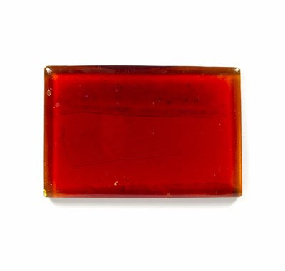 Lot 400 - 20th Century School Red glass slab paperweight,...