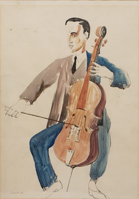 Lot 168 - William Crosbie (1915-1999) Cello Player, 1939...