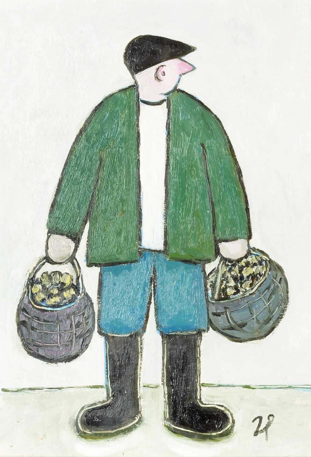 Lot 340 - Joan Gillchrest (1918-2008) Man with Potatoes...