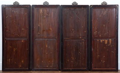 Lot 416 - Four large Chinese reverse glass paintings