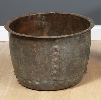 Lot 733 - An antique copper copper of rivetted...