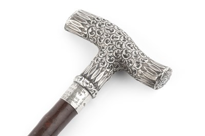 Lot 322 - A late Victorian silver handled walking stick,...