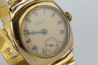 Lot 197 - A 9ct gold bracelet watch, the circular...