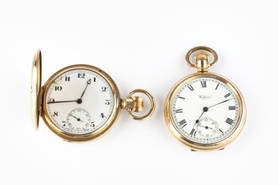 Lot 211 - A gilt metal open face pocket watch by Waltham,...