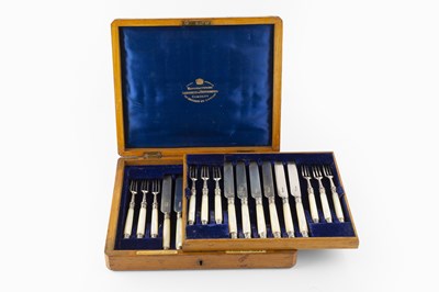 Lot 556 - A set of twelve late Victorian silver fruit...