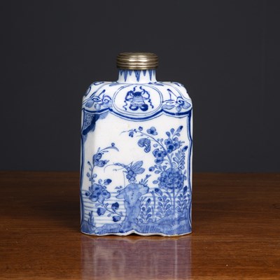 Lot 365 - An 18th century Dutch delftware tea canister...