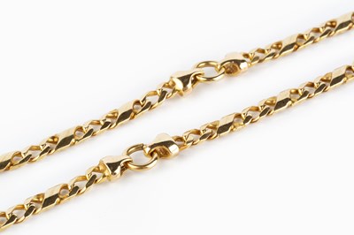 Lot 2 - A 9ct gold fancy-link chain, with Sheffield...
