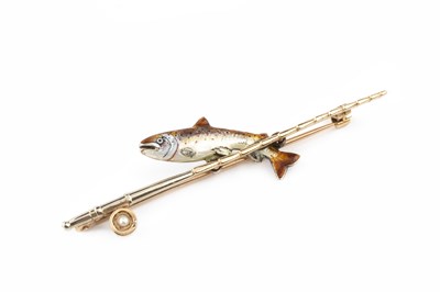 Lot 87 - An enamel and half pearl bar brooch, modelled...