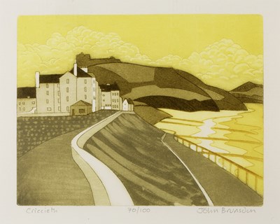 Lot 136 - John Brunsdon (1933-2014) 'Criccieth', etching...