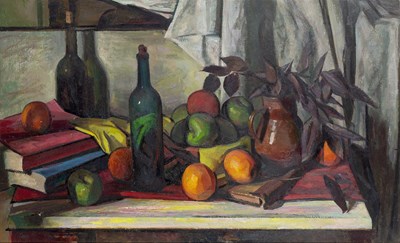 Lot 163 - Scottish Colourist School Still Life of Fruit,...