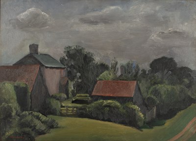 Lot 222 - Bernard Meninsky (1891-1950) A Hampshire Farm,...