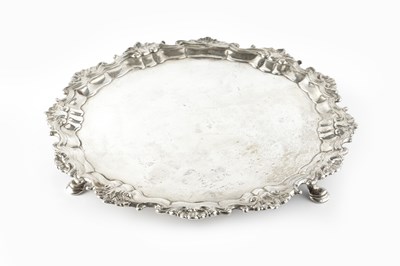 Lot 581 - A George II silver small salver, with shaped...