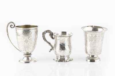 Lot 582 - A mid Victorian silver christening cup,...