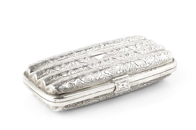 Lot 328 - A mid Victorian silver cigar case, of lobed...