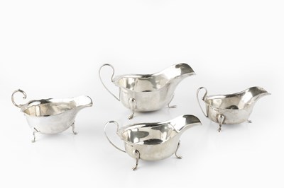 Lot 583 - A silver large sauce boat, by Viner's Ltd,...