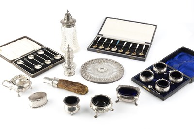 Lot 589 - A collection of silver, comprising a set of...