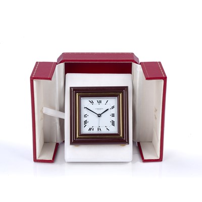 Lot 493 - Les Must de Cartier alarm clock in fitted case,...