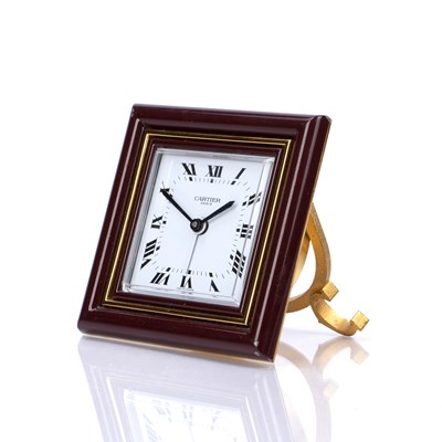 Lot 493 - Les Must de Cartier alarm clock in fitted case,...