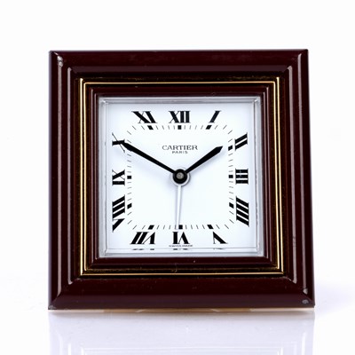 Lot 493 - Les Must de Cartier alarm clock in fitted case,...