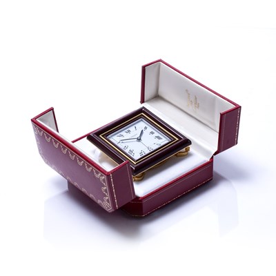Lot 493 - Les Must de Cartier alarm clock in fitted case,...