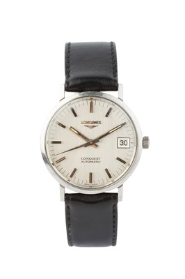 Lot 189 - A 'Conquest' automatic wristwatch by Longines,...